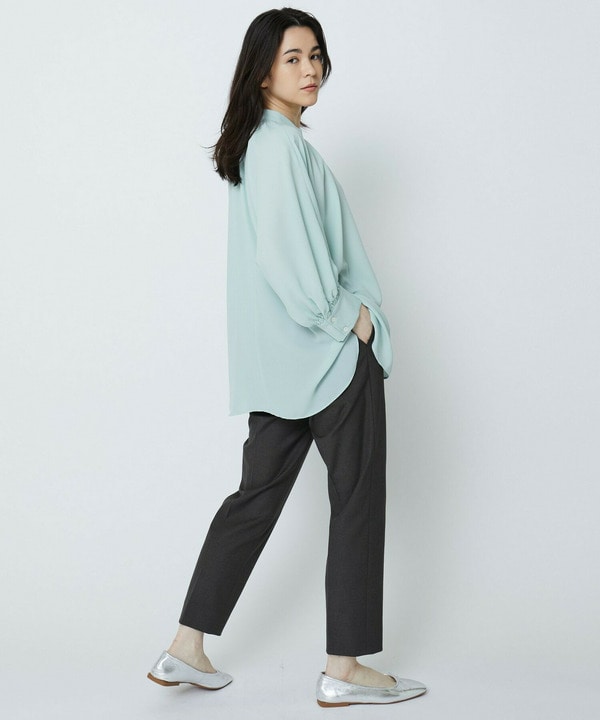 【Lサイズ】綿麻オックスストレッチパンツ 詳細画像