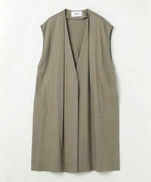 【Lサイズ】[MOGA Collection]ハイパーストレッチリネンロングジレ