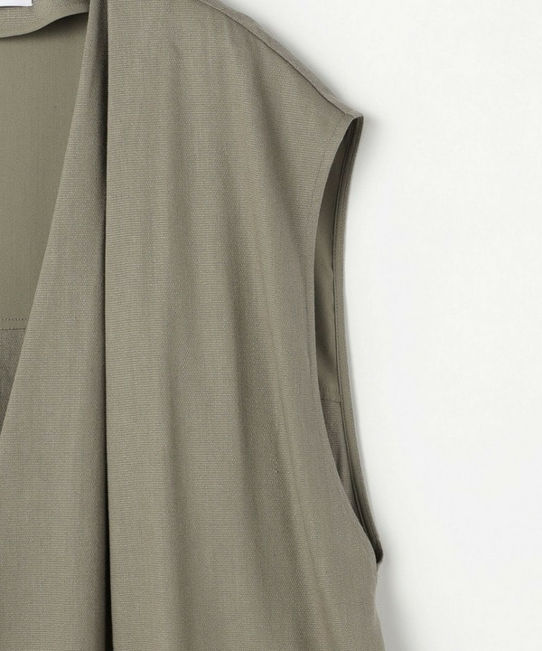 【Lサイズ】[MOGA Collection]ハイパーストレッチリネンロングジレ 詳細画像