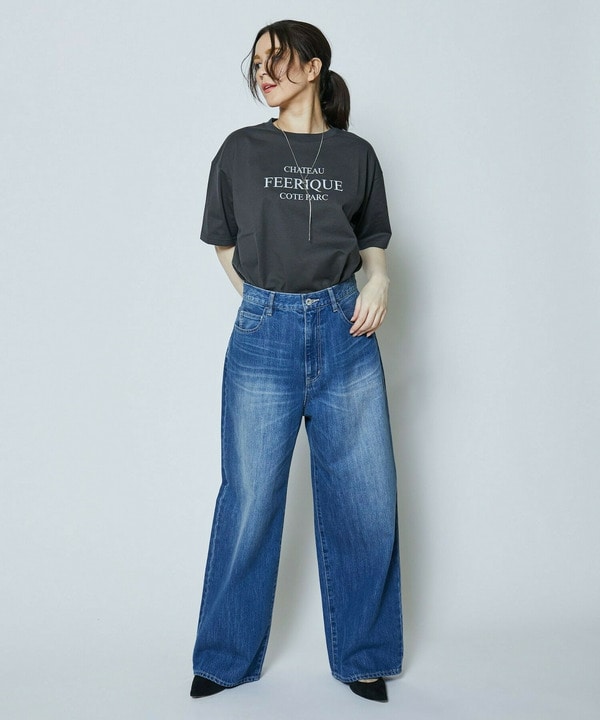 【Lサイズ】feerique デニムワイドパンツ 詳細画像