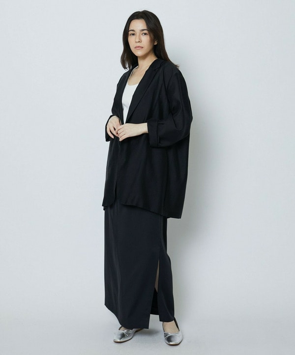 【Lサイズ】[スタイリスト村山佳世子コラボ]ヴィンテージサテンマキシタイトスカート 詳細画像