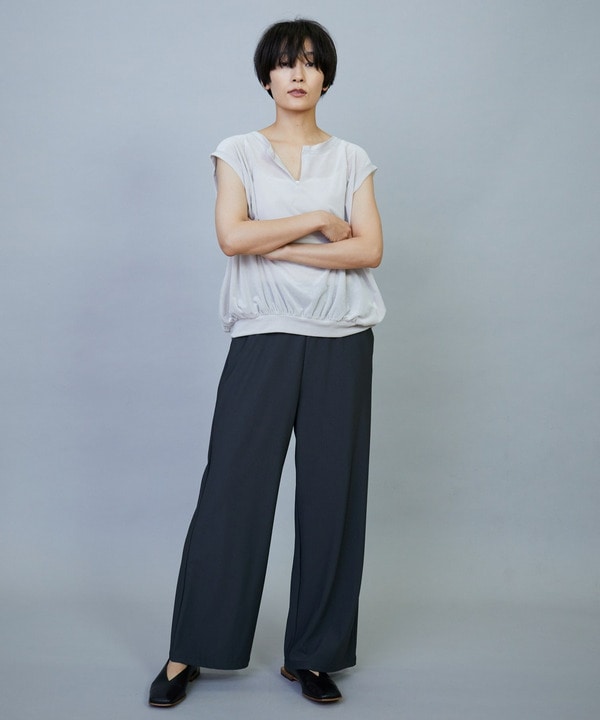 【Lサイズ】トリアセハイテンションイージーワイドパンツ 詳細画像