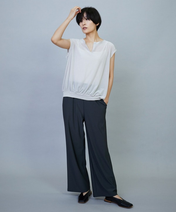 【Lサイズ】トリアセハイテンションイージーワイドパンツ 詳細画像