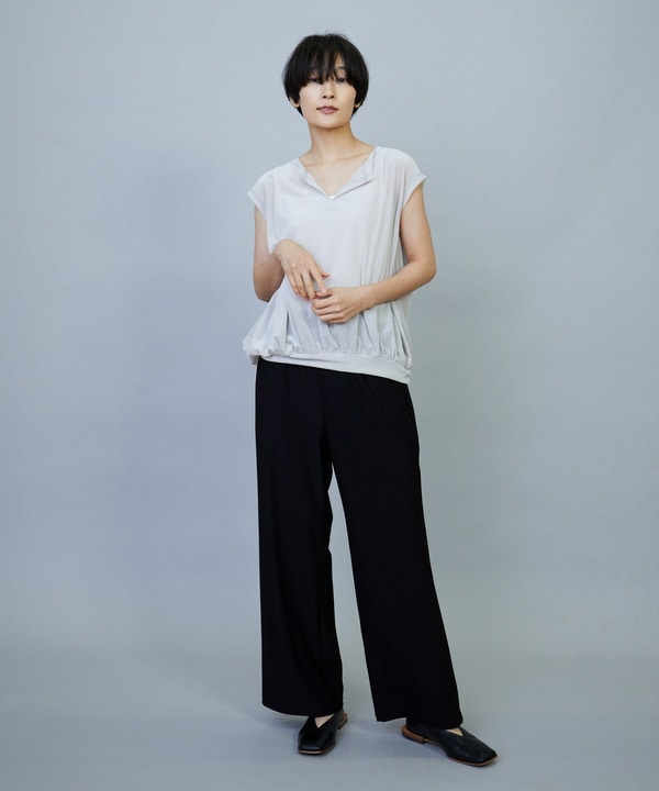 【Lサイズ】トリアセハイテンションイージーワイドパンツ 詳細画像