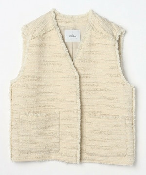 【Lサイズ】リングウールラメツイードジレ