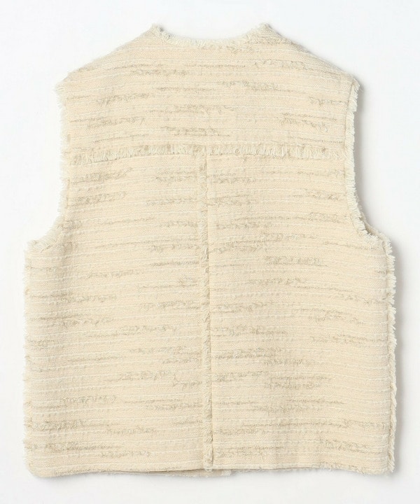 【Lサイズ】リングウールラメツイードジレ 詳細画像