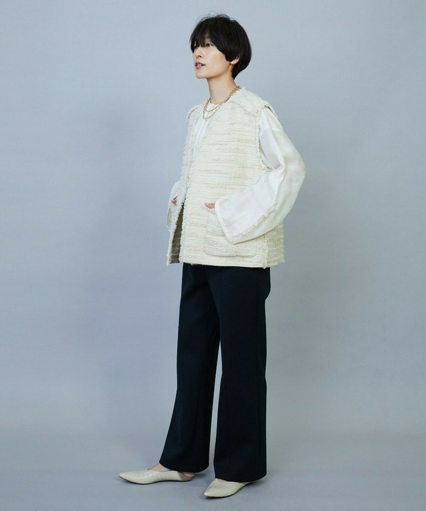 【Lサイズ】リングウールラメツイードジレ 詳細画像