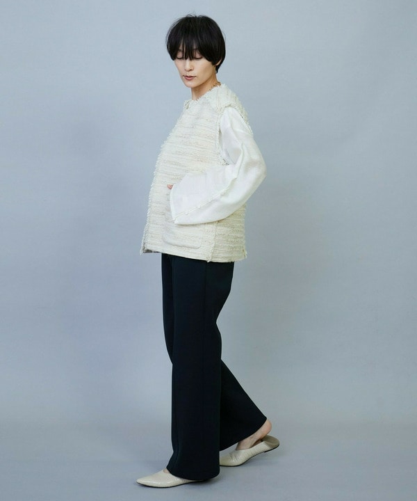 【Lサイズ】リングウールラメツイードジレ 詳細画像