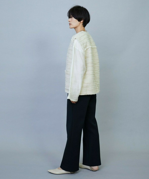 【Lサイズ】リングウールラメツイードジレ 詳細画像