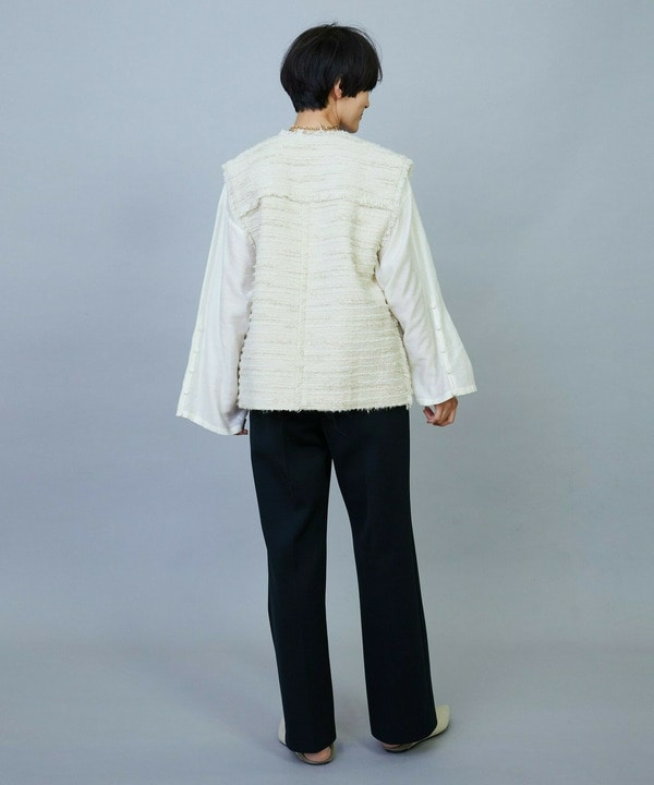 【Lサイズ】リングウールラメツイードジレ 詳細画像