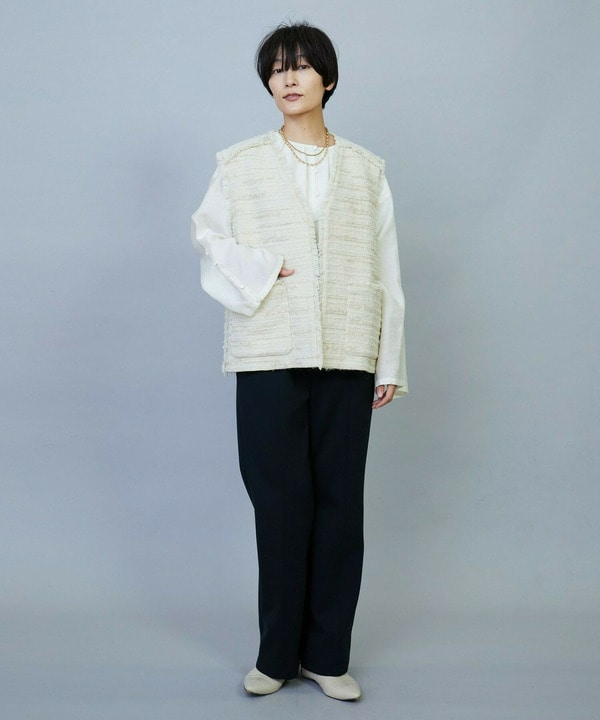 【Lサイズ】リングウールラメツイードジレ 詳細画像