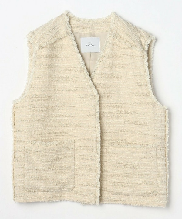 【Lサイズ】リングウールラメツイードジレ 詳細画像 キナリ