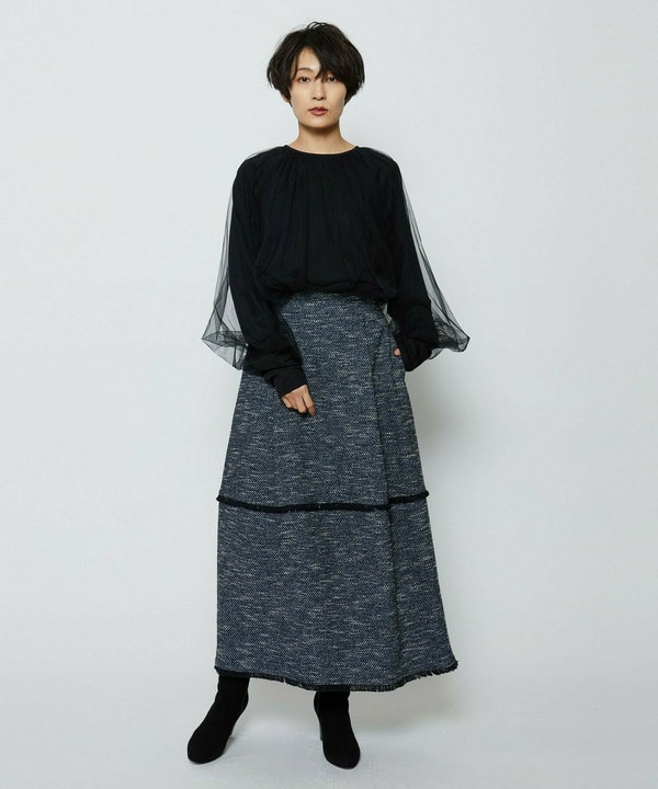 【Lサイズ】ミックスツイードスカート 詳細画像