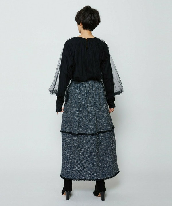 【Lサイズ】ミックスツイードスカート 詳細画像