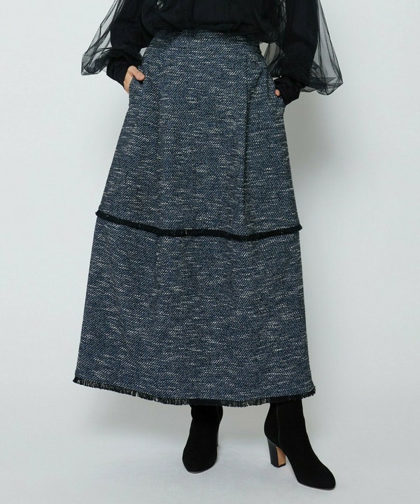 【Lサイズ】ミックスツイードスカート 詳細画像