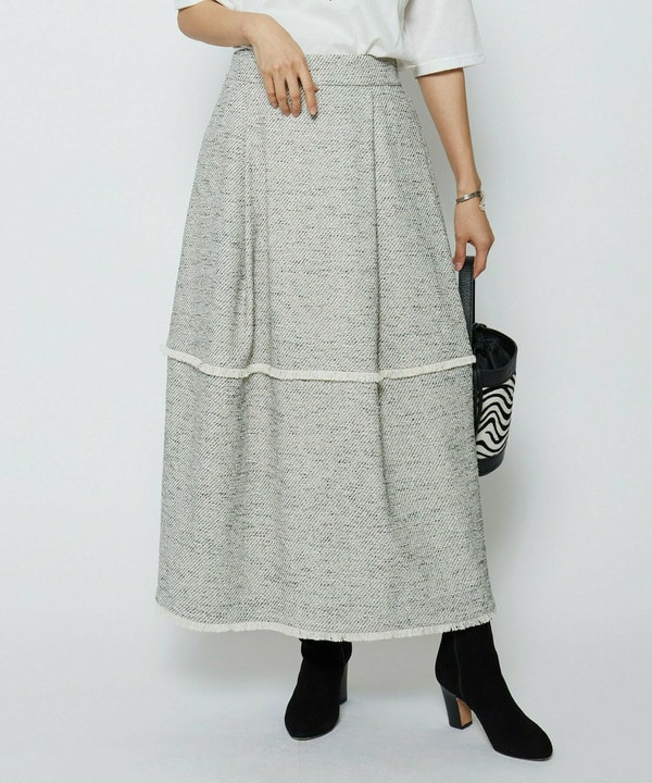 【Lサイズ】ミックスツイードスカート 詳細画像