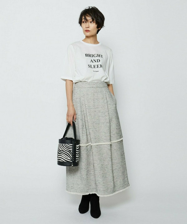 【Lサイズ】ミックスツイードスカート 詳細画像