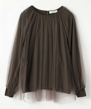 【Lサイズ】ソフトチュール×天竺ドッキングプルオーバー