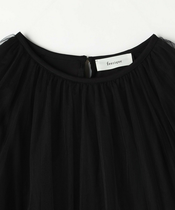 【Lサイズ】ソフトチュール&times;天竺ドッキングプルオーバー 詳細画像