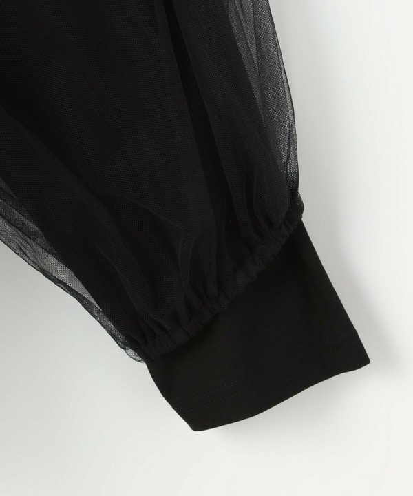 【Lサイズ】ソフトチュール&times;天竺ドッキングプルオーバー 詳細画像