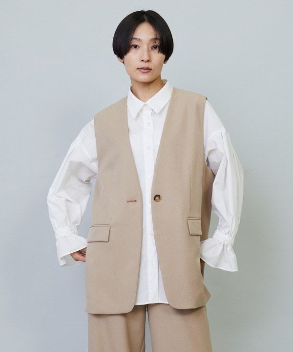 【Lサイズ】パウダーツイルストレッチジレ 詳細画像 ベージュ