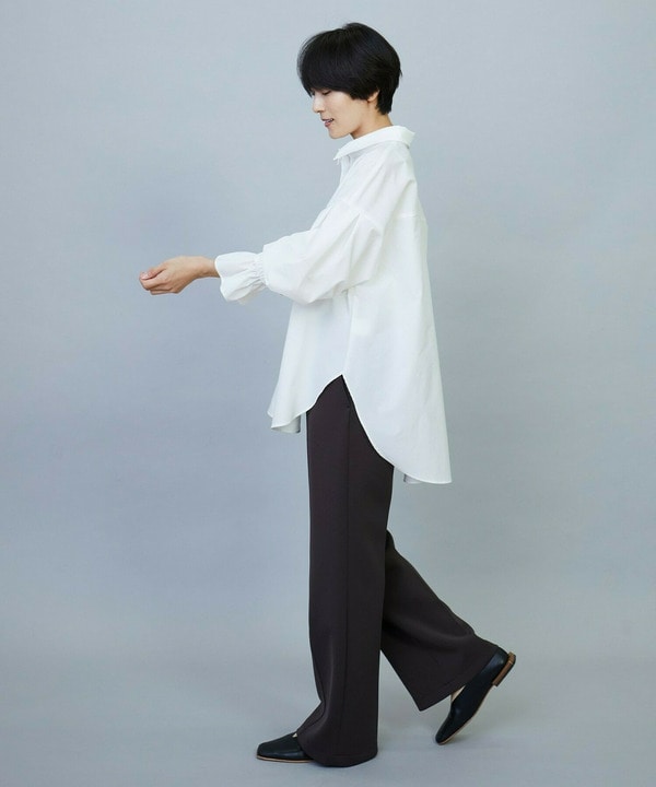 【Lサイズ】トリアセダンボールピンタックストレートパンツ 詳細画像