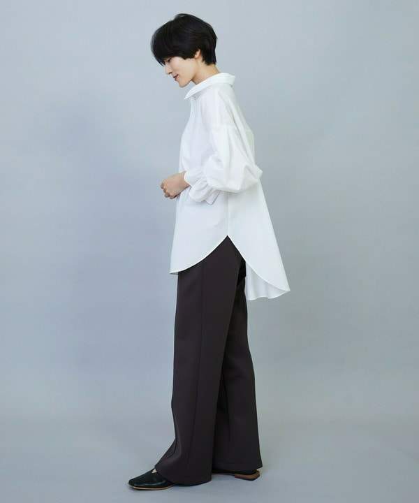 【Lサイズ】トリアセダンボールピンタックストレートパンツ 詳細画像