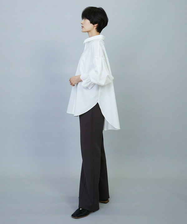 【Lサイズ】トリアセダンボールピンタックストレートパンツ 詳細画像