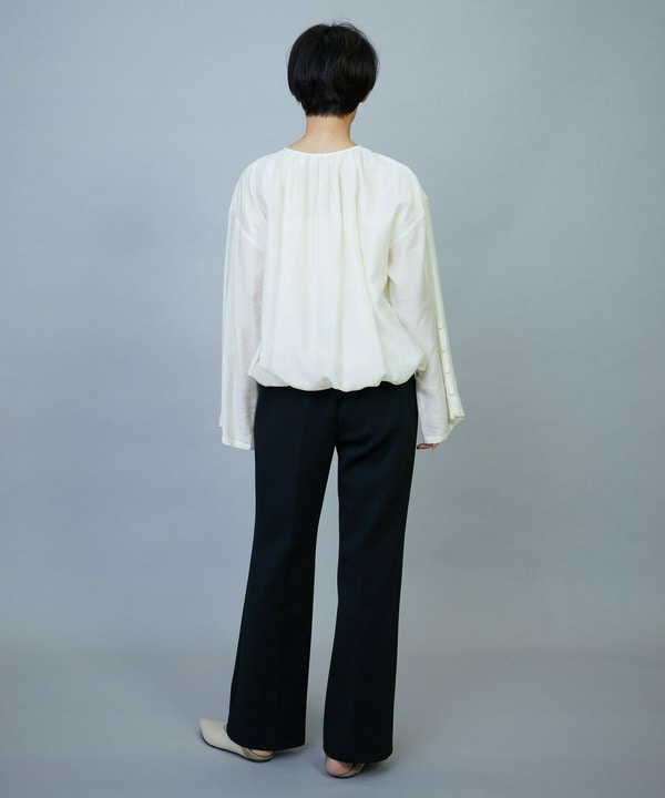 【Lサイズ】トリアセダンボールピンタックストレートパンツ 詳細画像