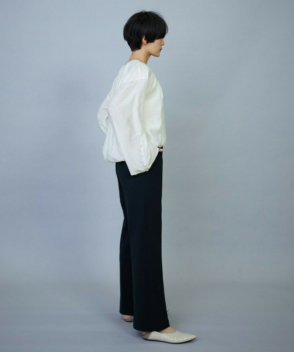 【Lサイズ】トリアセダンボールピンタックストレートパンツ 詳細画像