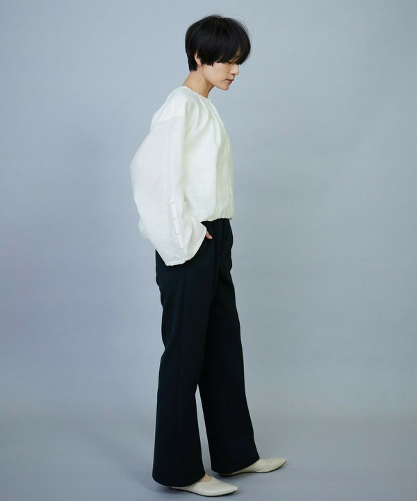 【Lサイズ】トリアセダンボールピンタックストレートパンツ 詳細画像