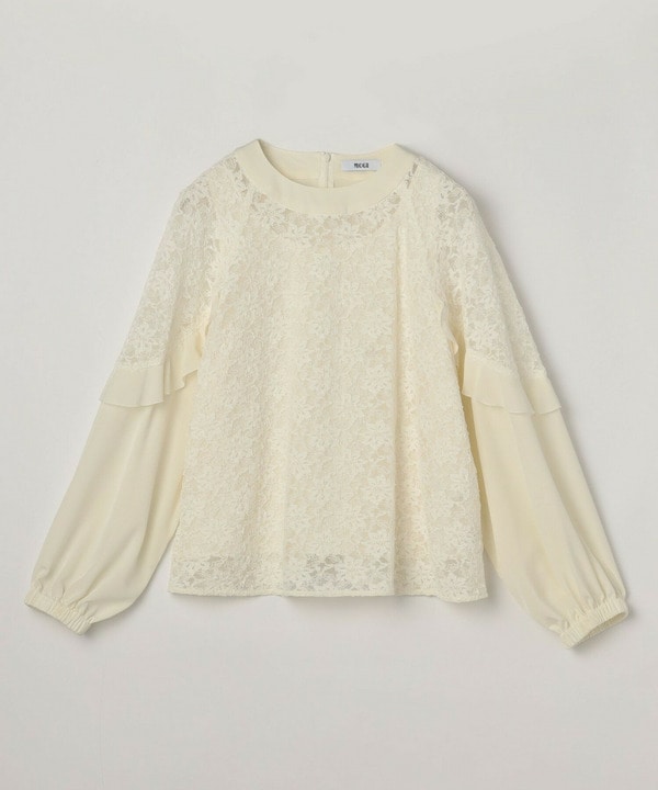 【Lサイズ】MOGA Collection　レースドッキングブラウス 詳細画像 オフホワイト