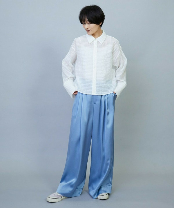 【Lサイズ】ソアパールサテンワイドパンツ 詳細画像