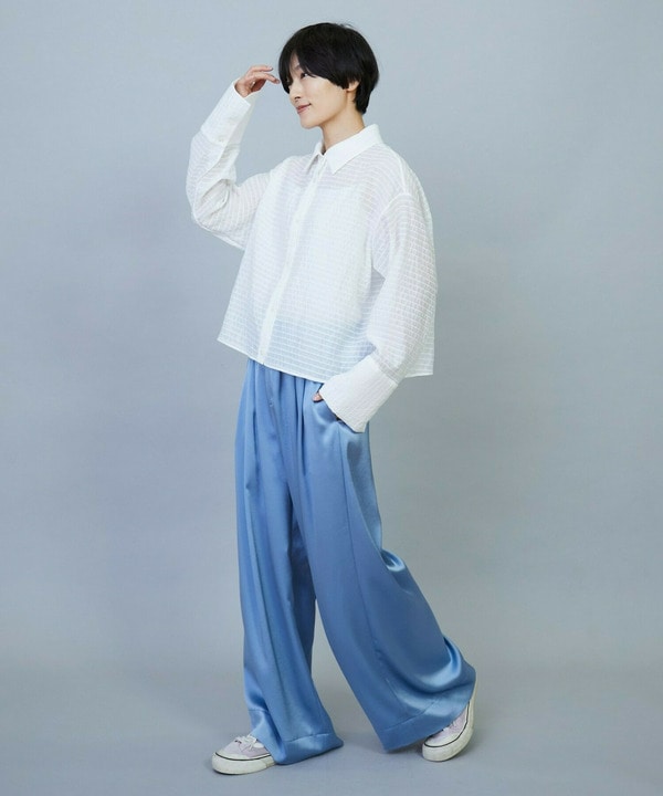 【Lサイズ】ソアパールサテンワイドパンツ 詳細画像