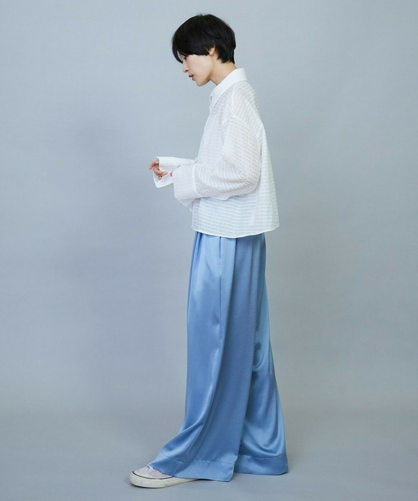 【Lサイズ】ソアパールサテンワイドパンツ 詳細画像