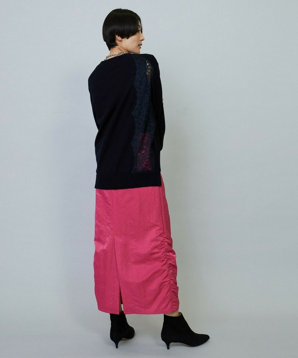 【Lサイズ】ナイロンタフタIラインスカート 詳細画像