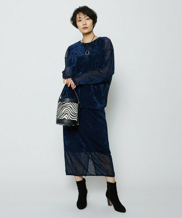 【大きいサイズ】feerique ベロアチュールプルオーバー 詳細画像