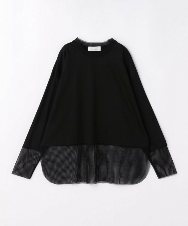 【Lサイズ】feerique 　メッシュドッキングプルオーバー 詳細画像 ブラック