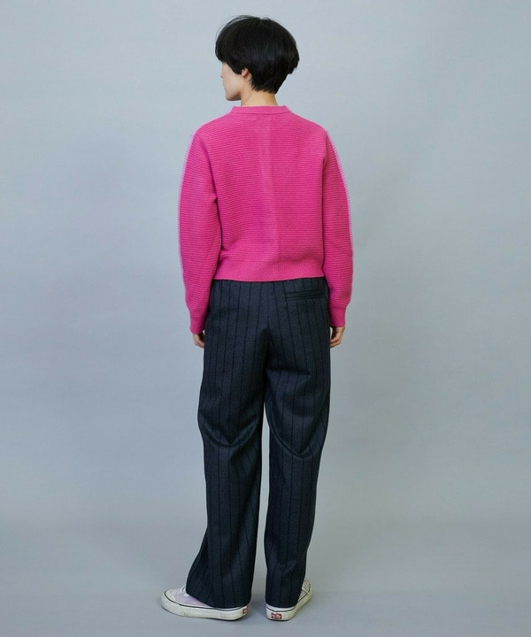 【大きいサイズ】ANNUAL&times;MOGA　ウールカシミヤバイカラーカーディガン 詳細画像