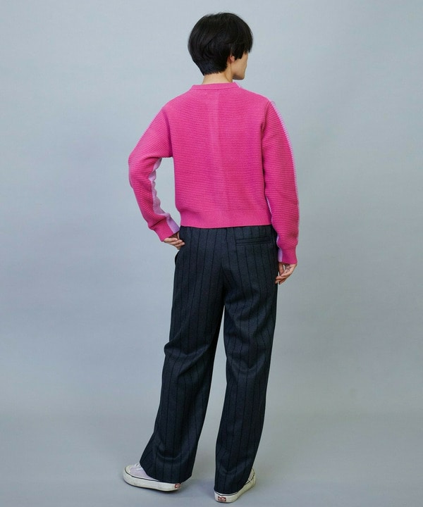 【大きいサイズ】ANNUAL&times;MOGA　ウールカシミヤバイカラーカーディガン 詳細画像