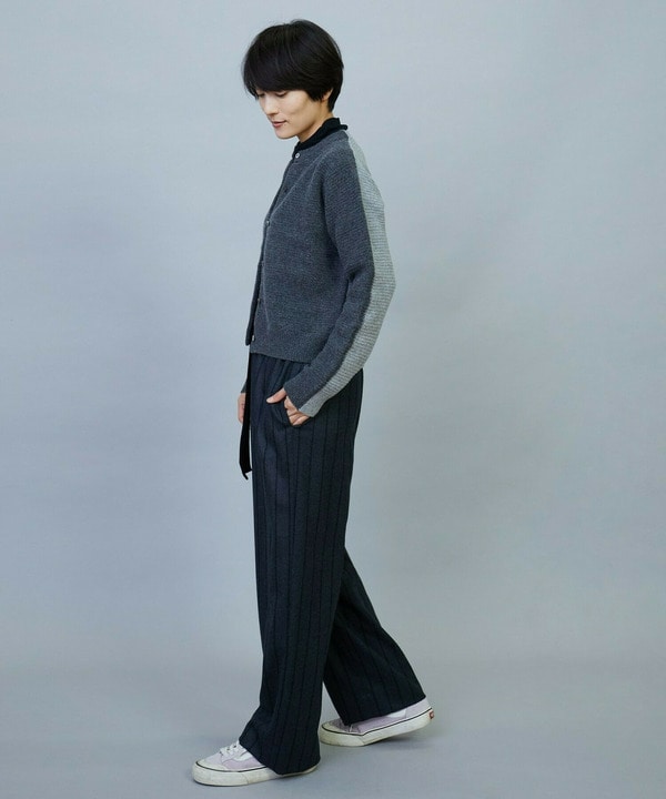 【大きいサイズ】ANNUAL&times;MOGA　ウールカシミヤバイカラーカーディガン 詳細画像