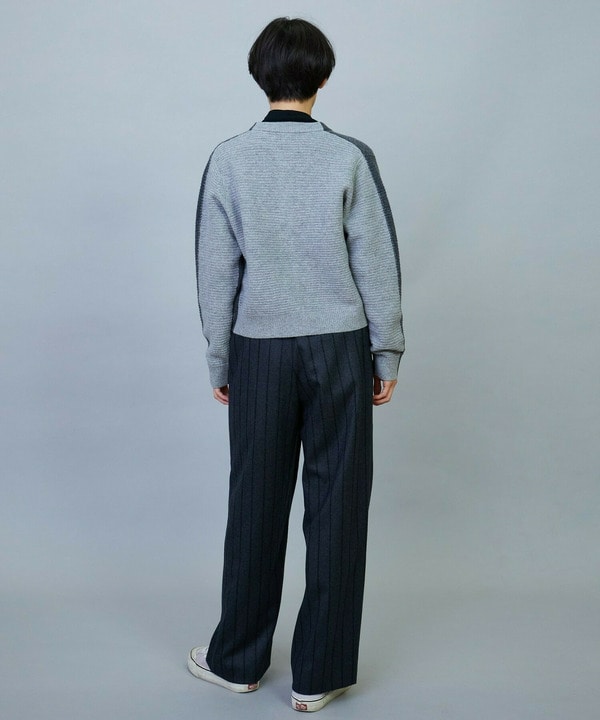 【大きいサイズ】ANNUAL&times;MOGA　ウールカシミヤバイカラーカーディガン 詳細画像