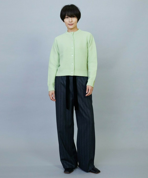 【大きいサイズ】ANNUAL&times;MOGA　ウールカシミヤバイカラーカーディガン 詳細画像
