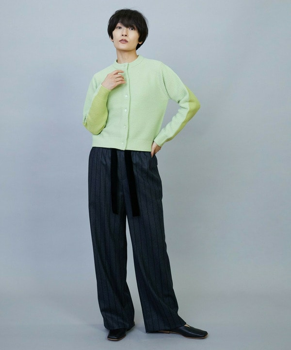 【大きいサイズ】ANNUAL&times;MOGA　ウールカシミヤバイカラーカーディガン 詳細画像