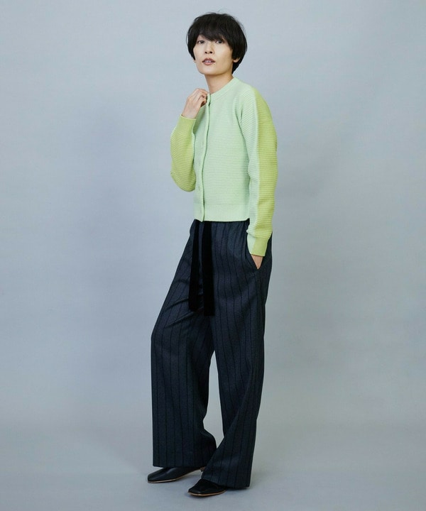 【大きいサイズ】ANNUAL&times;MOGA　ウールカシミヤバイカラーカーディガン 詳細画像