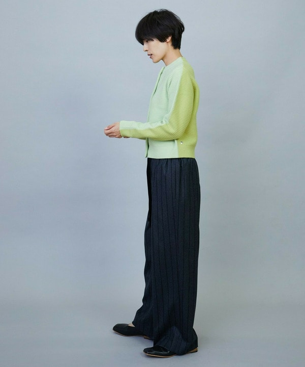 【大きいサイズ】ANNUAL&times;MOGA　ウールカシミヤバイカラーカーディガン 詳細画像