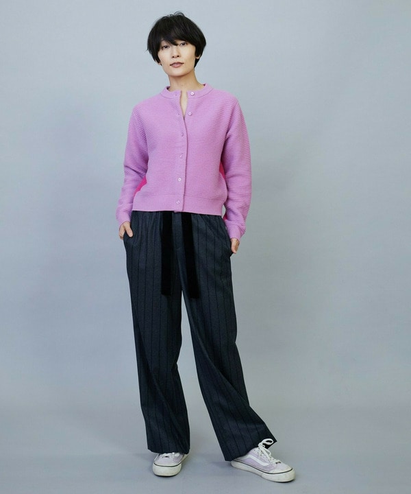 【大きいサイズ】ANNUAL&times;MOGA　ウールカシミヤバイカラーカーディガン 詳細画像