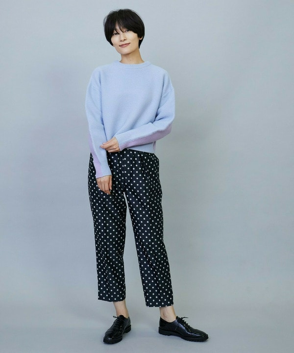 【大きいサイズ】ANNUAL&times;MOGA　ウールカシミヤバイカラープルオーバー 詳細画像