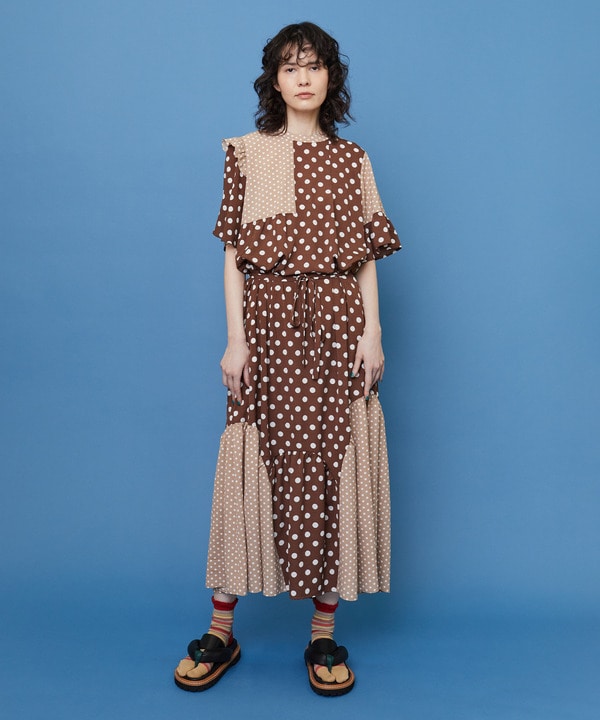 ドレープドット ワンピース 詳細画像