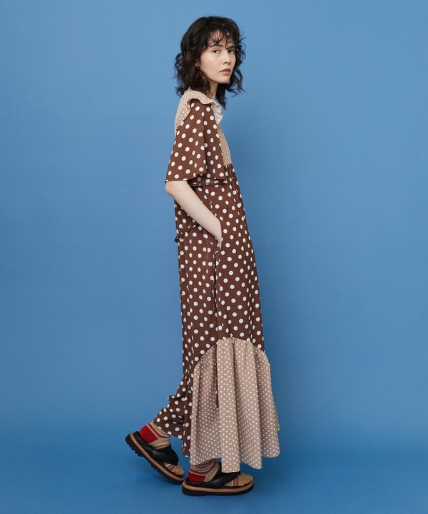 ドレープドット ワンピース 詳細画像